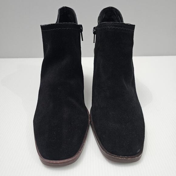 Lucky Brand Macawi Ankle Bootie Womens 9 Black Suede Wedge Square Toe Casual - Picture 5 of 16